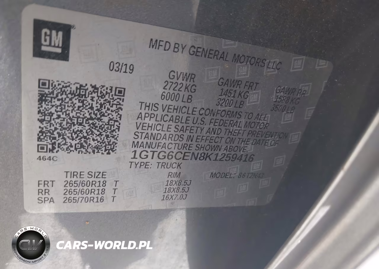 2019 GMC Canyon Sle VIN:1GTG6CEN8K1259416 - 9