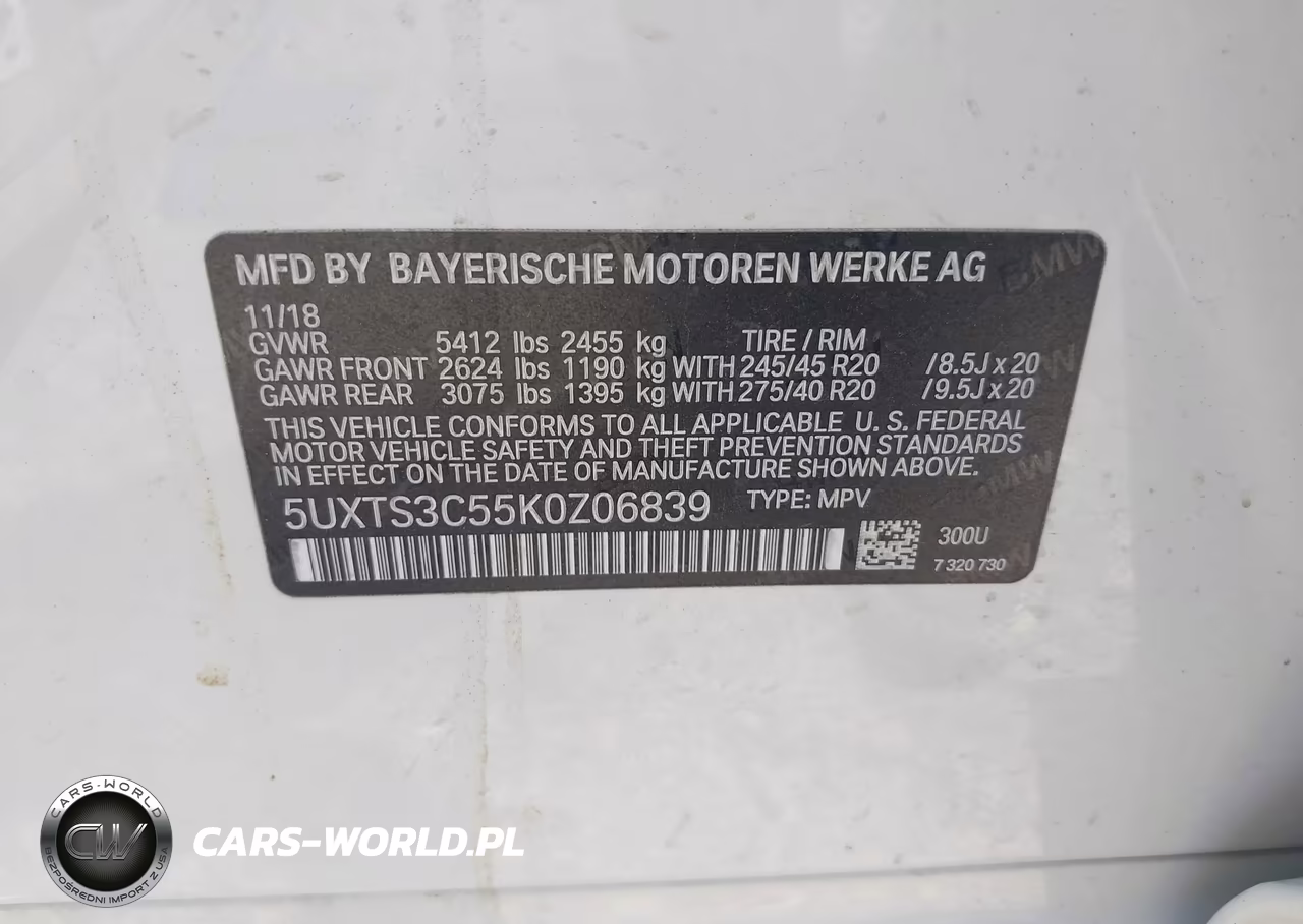 2019 BMW X3 M40I VIN:5UXTS3C55K0Z06839 - 9