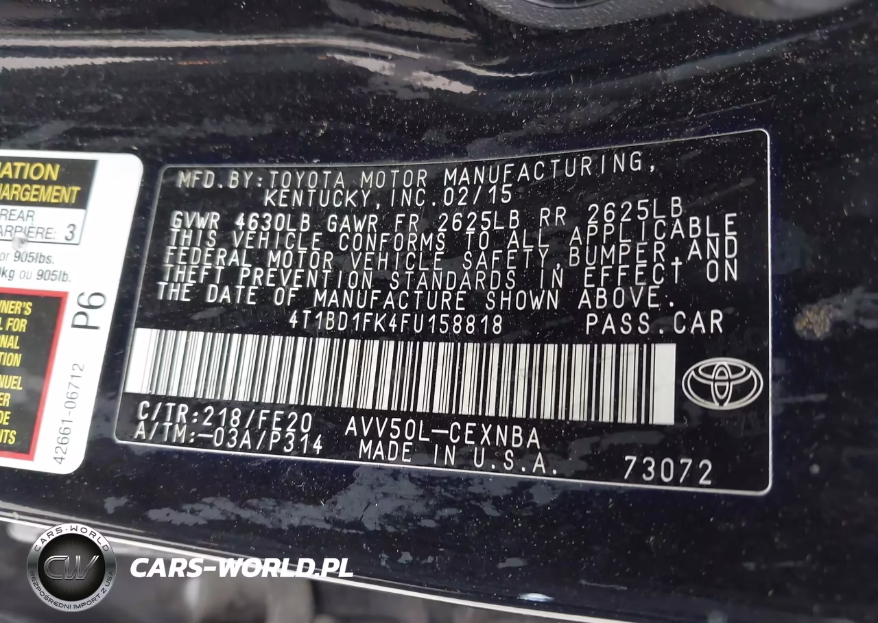 2015 Toyota Camry Hybrid Le VIN:4T1BD1FK4FU158818 - 9