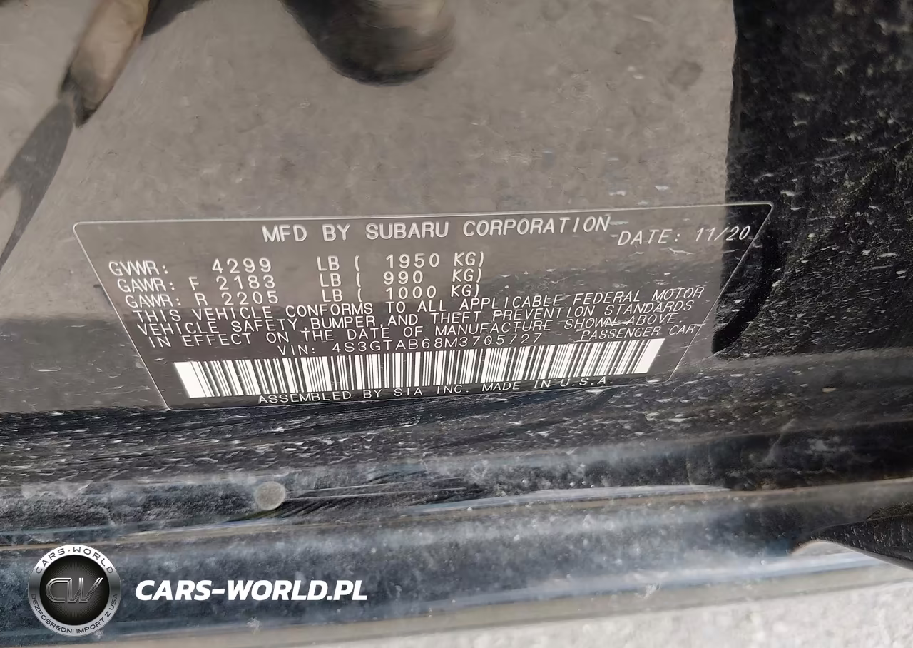 2021 Subaru Impreza 5-Door VIN:4S3GTAB68M3705727 - 9