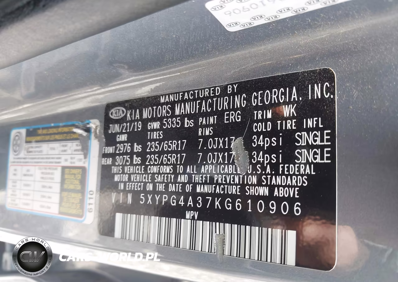 2019 Kia Sorento 2.4L L VIN:5XYPG4A37KG610906 - 9