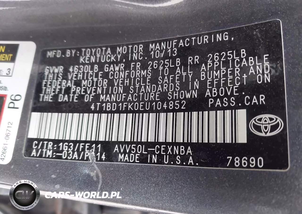 2014 Toyota Camry Hybrid Le VIN:4T1BD1FK0EU104852 - 9