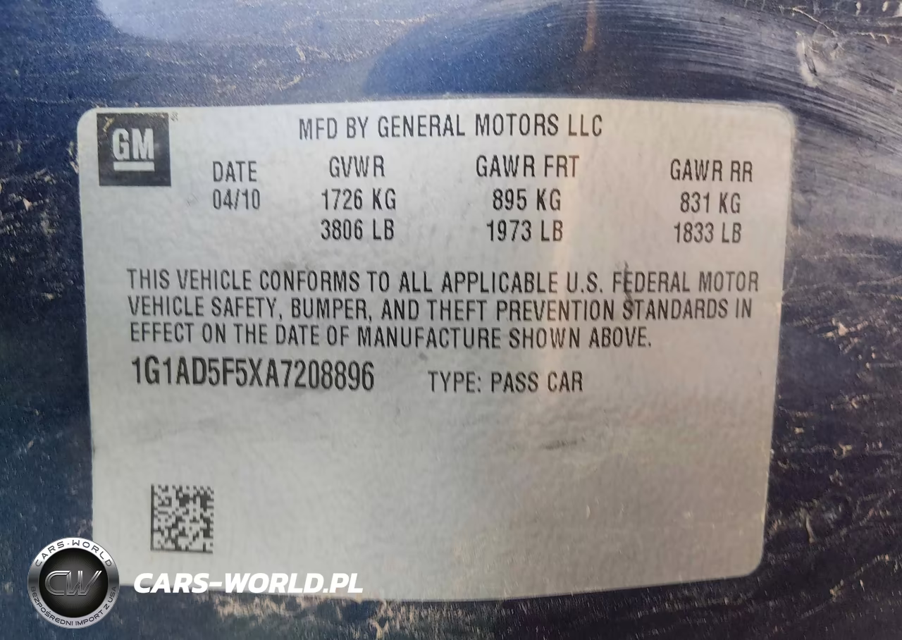 2010 Chevrolet Cobalt Lt VIN:1G1AD5F5XA7208896 - 9
