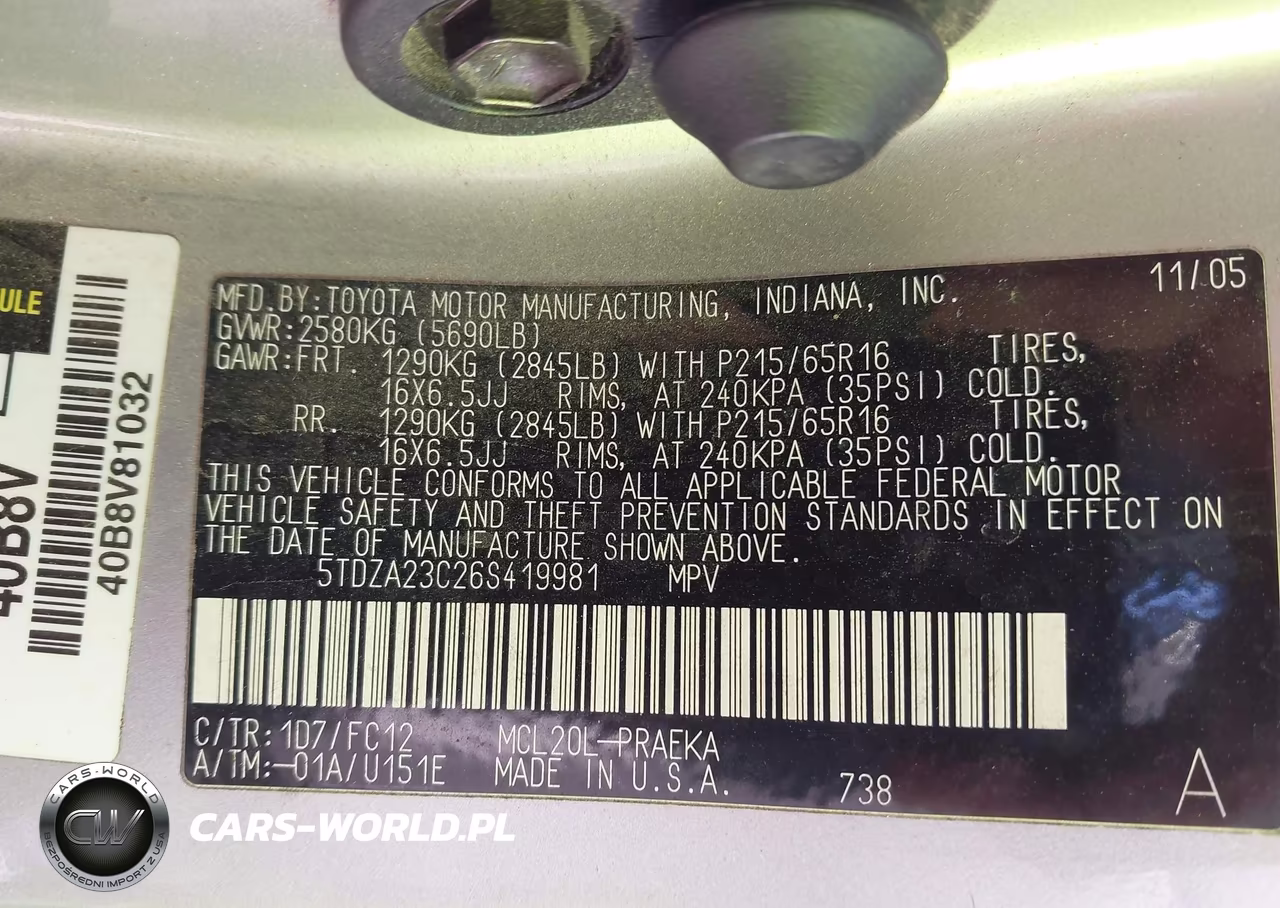 2006 Toyota Sienna Le VIN:5TDZA23C26S419981 - 9