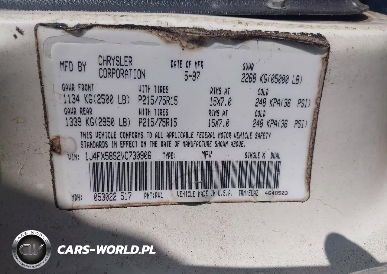 1997 Jeep Grand Cherokee Laredo-Tsi VIN:1J4FX58S2VC730906 - 9