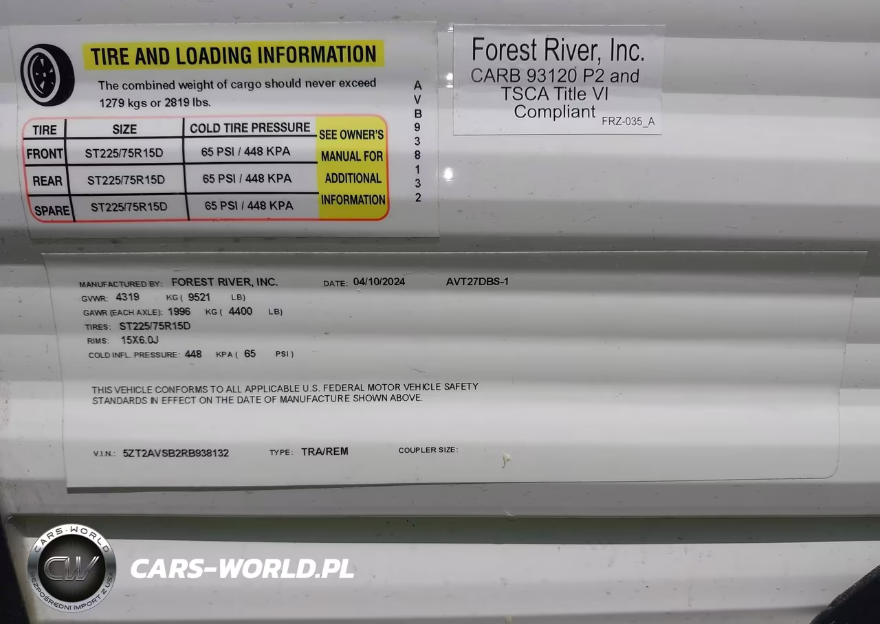 2024 Avenger Travel Trailer VIN:5ZT2AVSB2RB938132 - 9