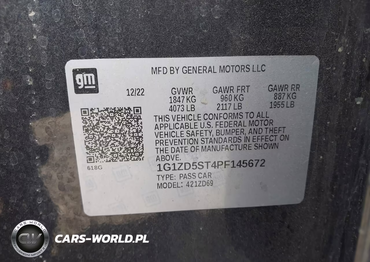 2023 Chevrolet Malibu Fwd 1Lt VIN:1G1ZD5ST4PF145672 - 9