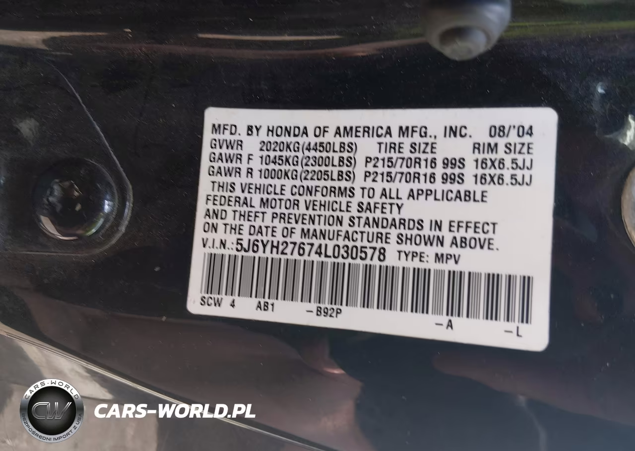 2004 Honda Element Ex VIN:5J6YH27674L030578 - 9