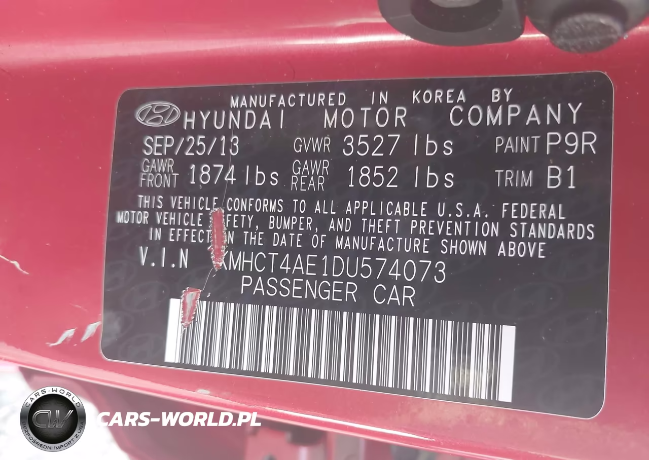 2013 Hyundai Accent Gls VIN:KMHCT4AE1DU574073 - 9