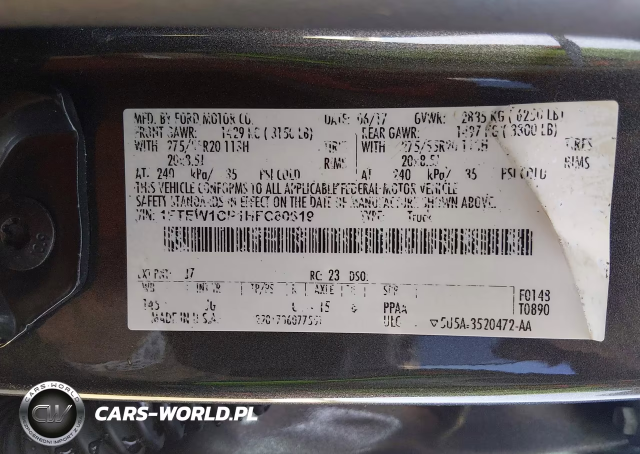 2017 Ford F-150 Lariat-Xl-Xlt VIN:1FTEW1CP1HFC80619 - 9