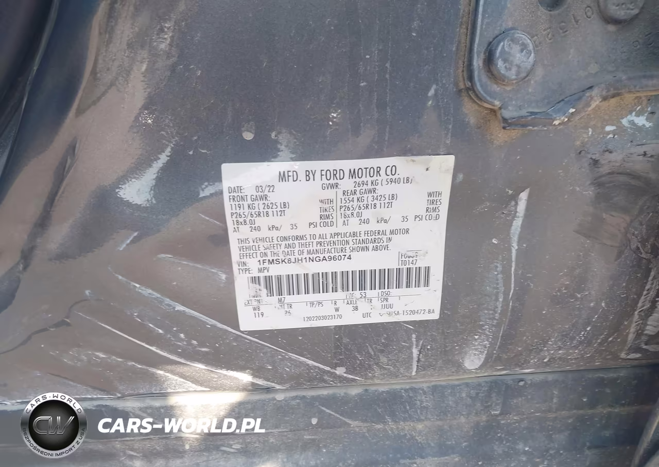 2022 Ford Explorer Timberline VIN:1FMSK8JH1NGA96074 - 9
