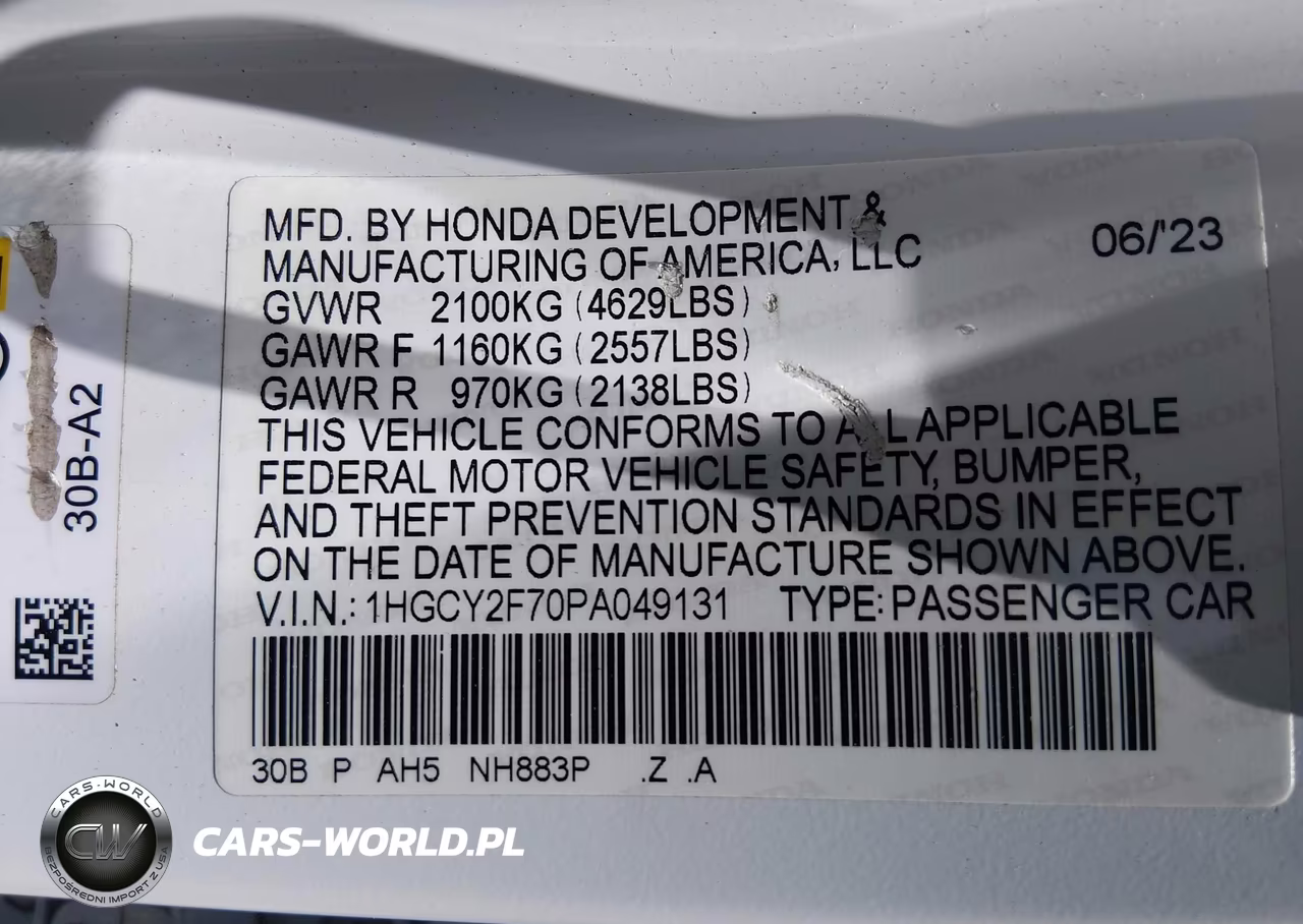 2023 Honda Accord Hybrid Sport-L VIN:1HGCY2F70PA049131 - 9