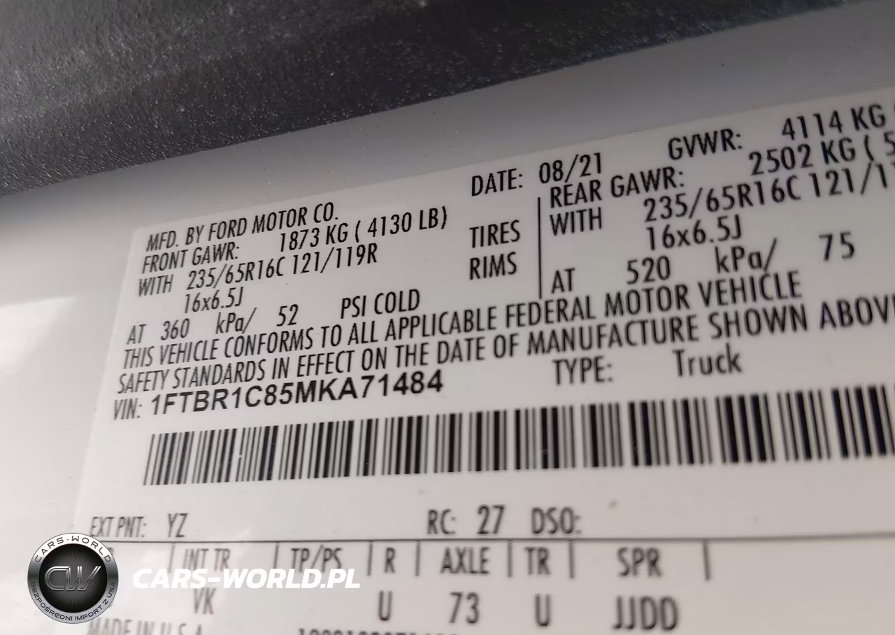 2021 Ford Transit-250 VIN:1FTBR1C85MKA71484 - 9