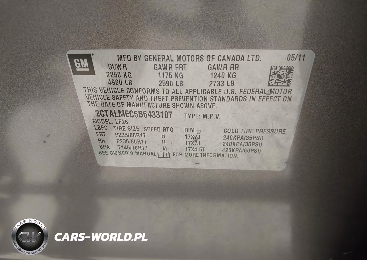 2011 GMC Terrain Sle-1 VIN:2CTALMEC5B6433107 - 9