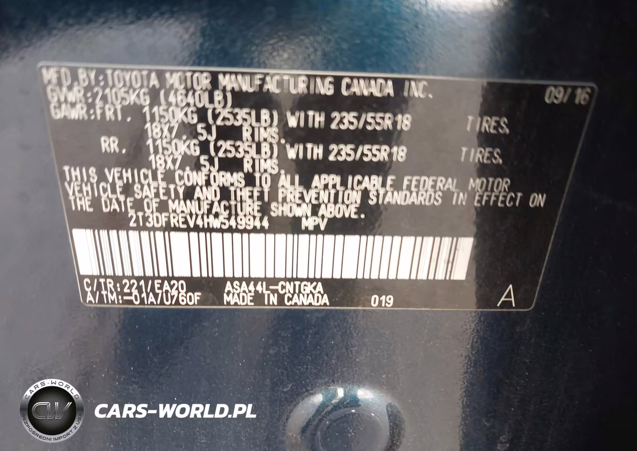 2017 Toyota Rav4 Limited VIN:2T3DFREV4HW549944 - 9