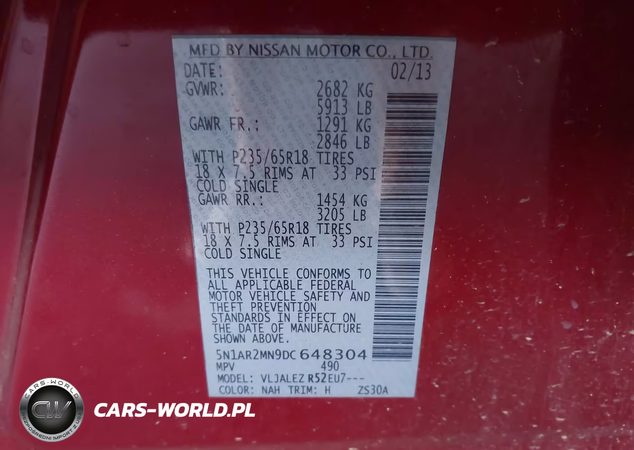 2013 Nissan Pathfinder Sv VIN:5N1AR2MN9DC648304 - 9