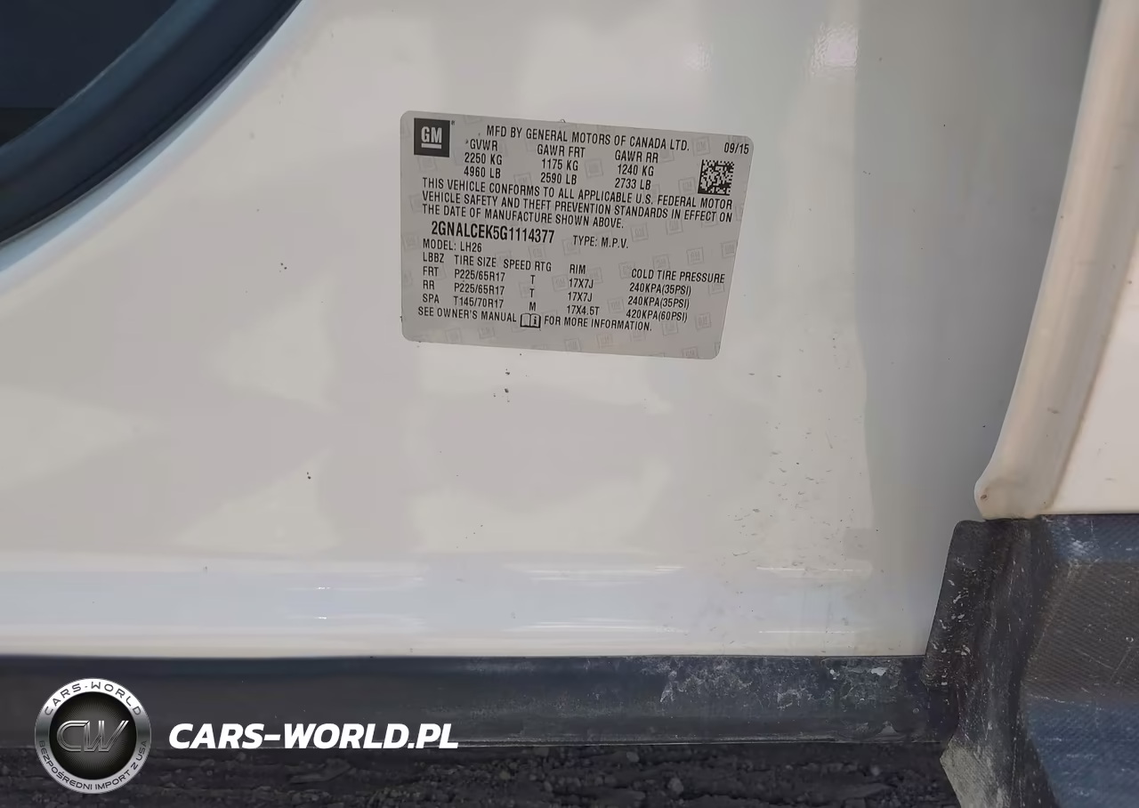 2016 Chevrolet Equinox Lt VIN:2GNALCEK5G1114377 - 9