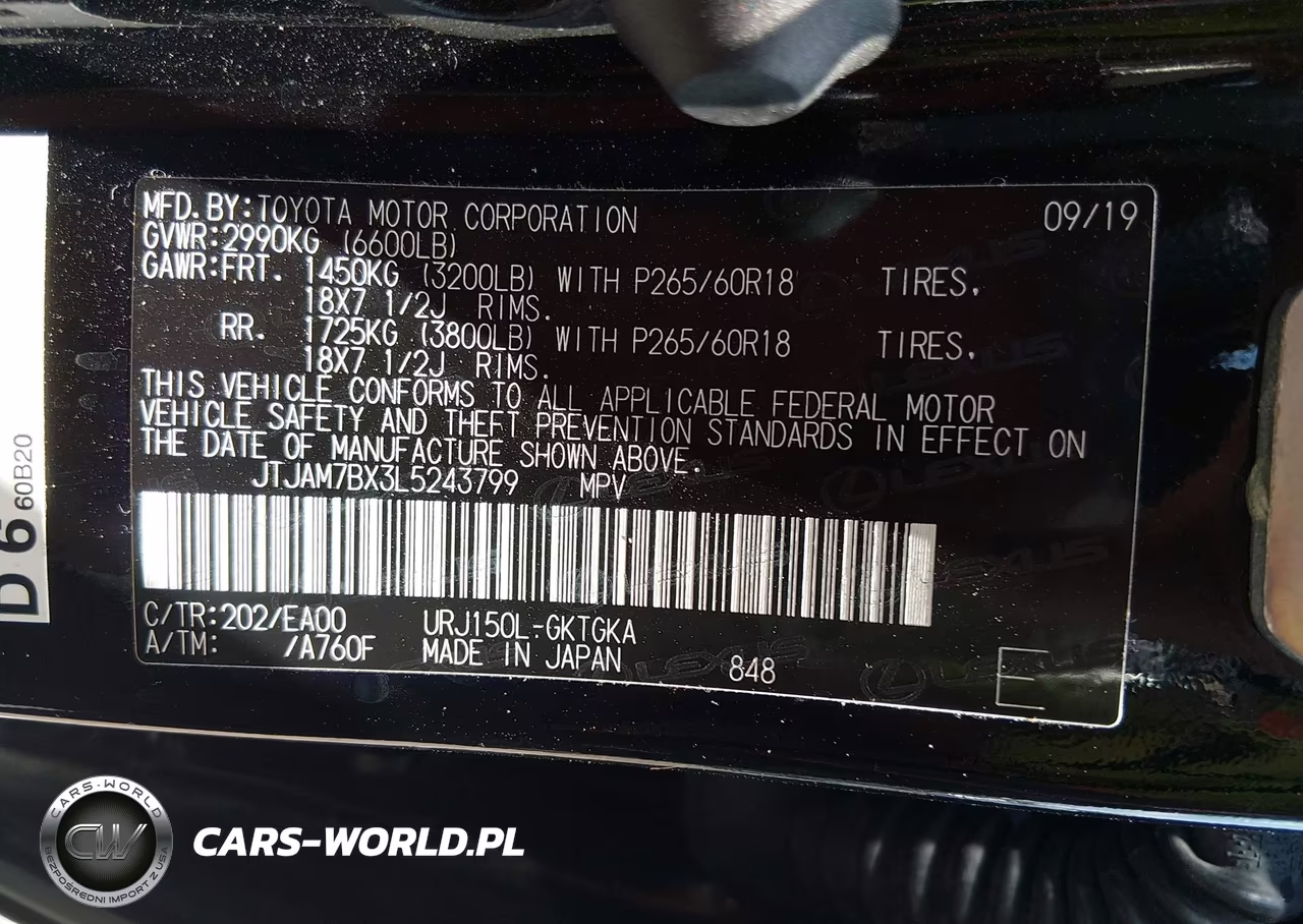 2020 Lexus Gx 460 Premium VIN:JTJAM7BX3L5243799 - 9