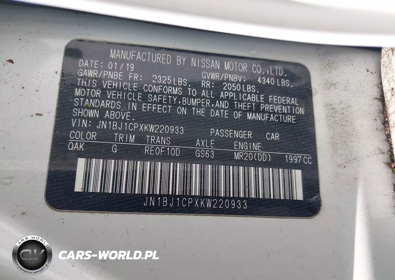 2019 Nissan Rogue Sport S VIN:JN1BJ1CPXKW220933 - 9