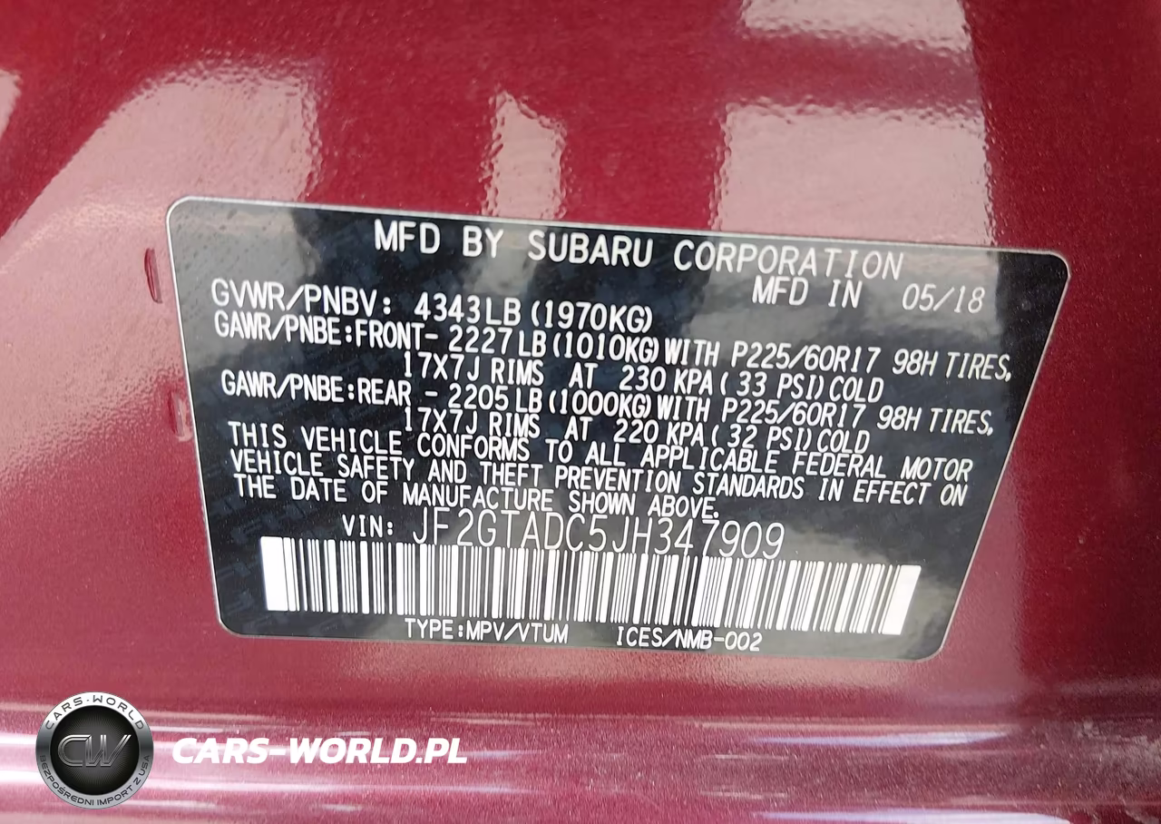 2018 Subaru Crosstrek 2.0I Premium VIN:JF2GTADC5JH347909 - 9