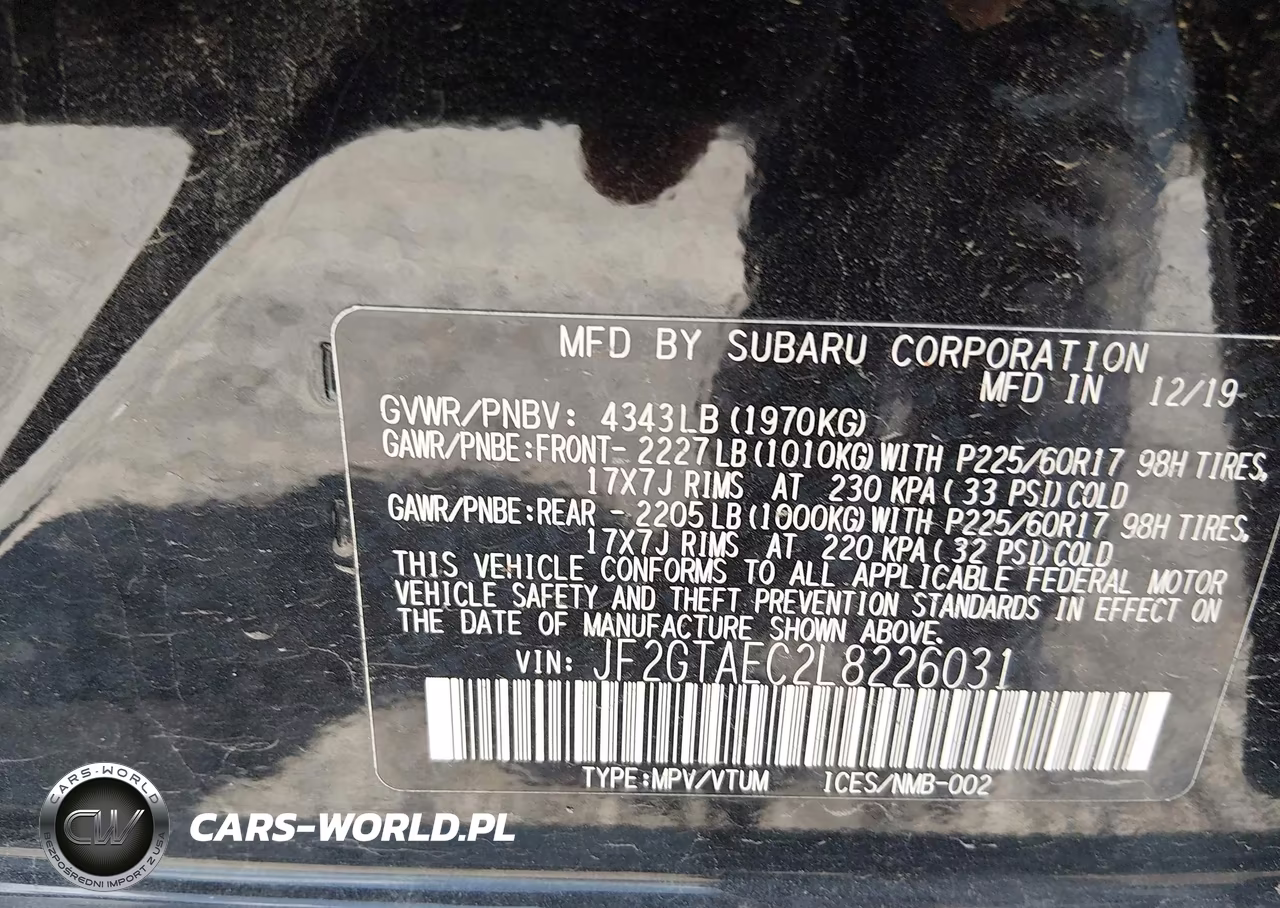 2020 Subaru Crosstrek Premium VIN:JF2GTAEC2L8226031 - 9