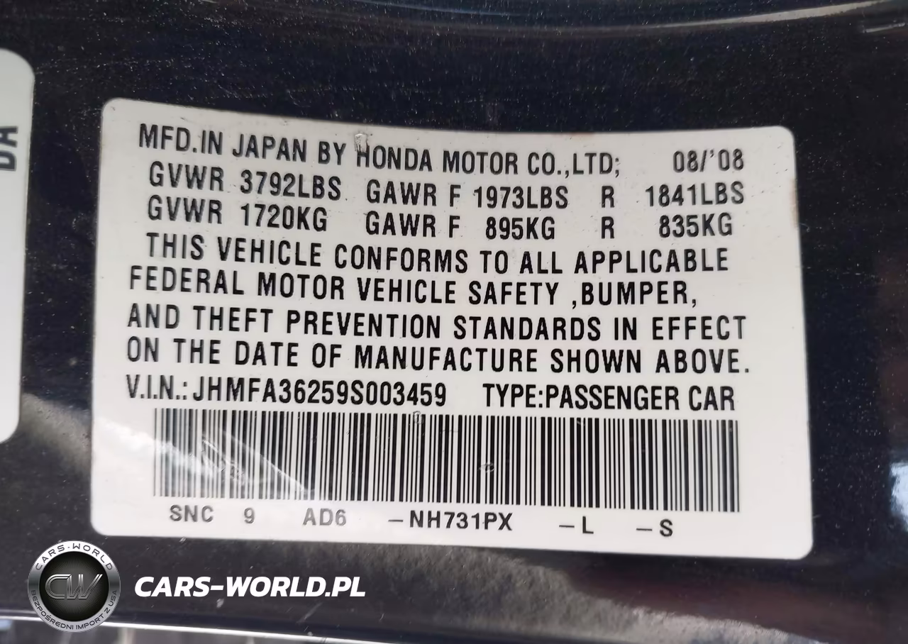 2009 Honda Civic Hybrid VIN:JHMFA36259S003459 - 9
