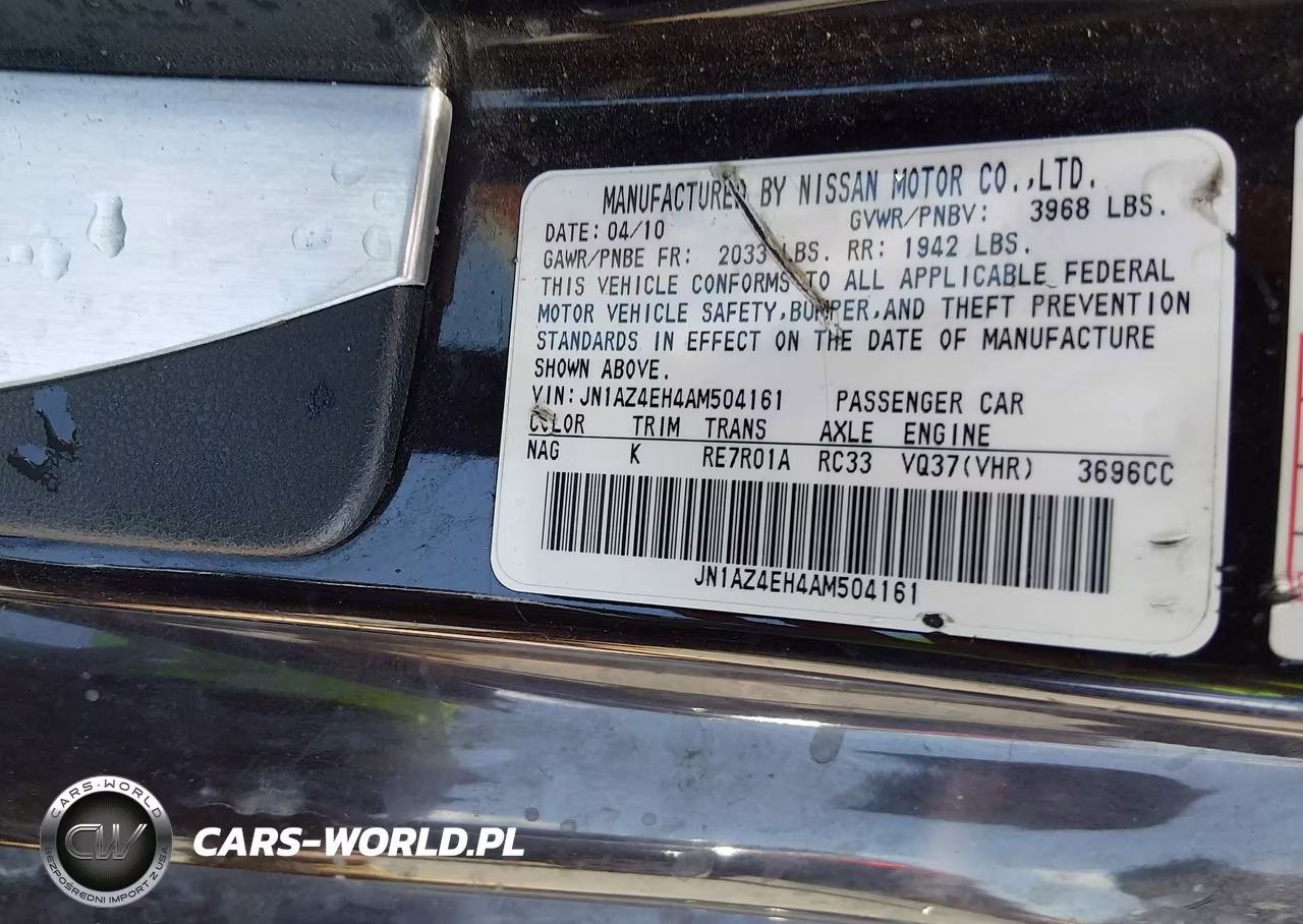 2010 Nissan 370Z Touring VIN:JN1AZ4EH4AM504161 - 9