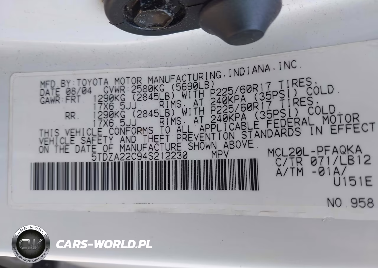 2004 Toyota Sienna Xle VIN:5TDZA22C94S212230 - 9