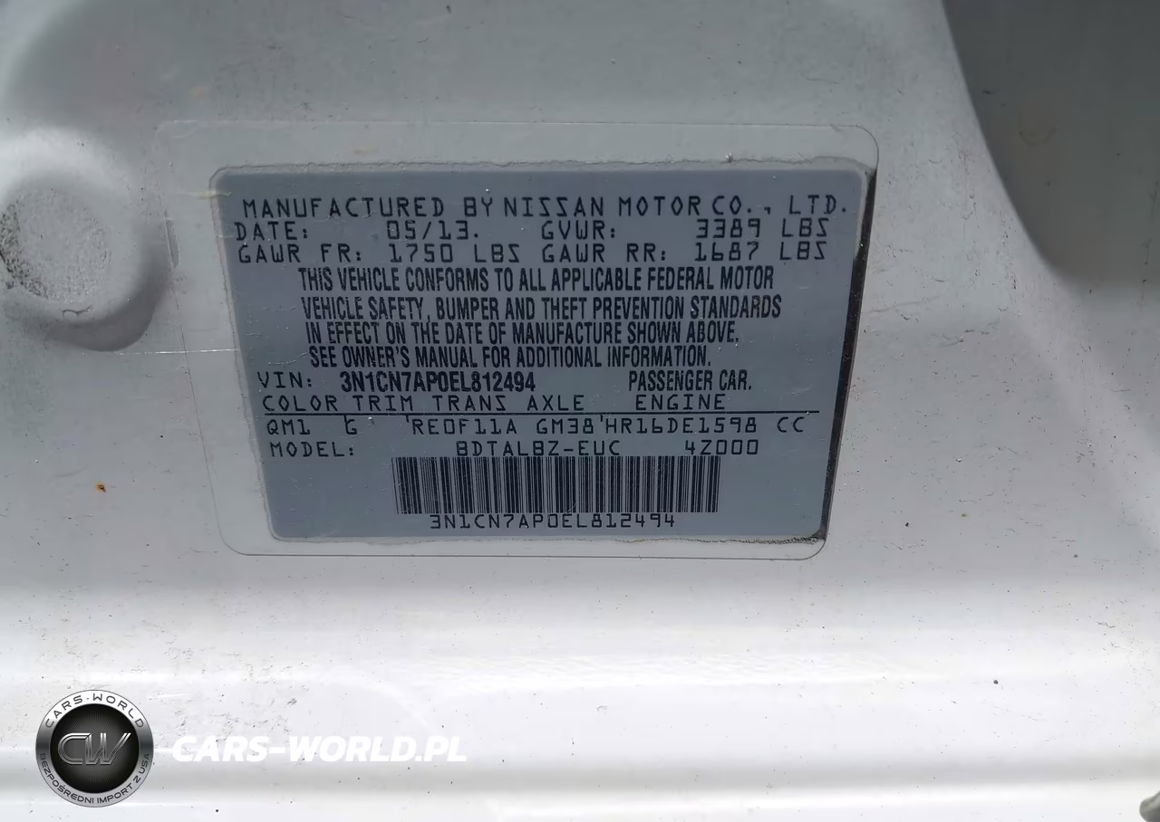 2014 Nissan Versa 1.6 Sv VIN:3N1CN7AP0EL812494 - 9