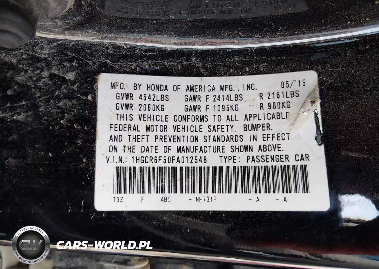 2015 Honda Accord Hybrid Ex-L VIN:1HGCR6F50FA012548 - 9