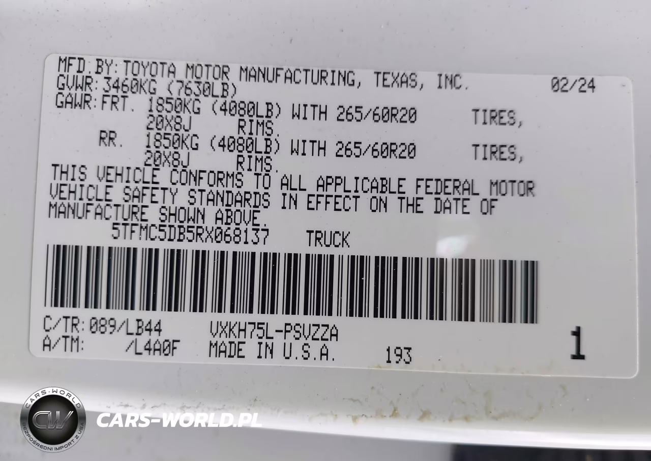 2024 Toyota Tundra Hybrid 1794 Edition 4Wd VIN:5TFMC5DB5RX068137 - 9