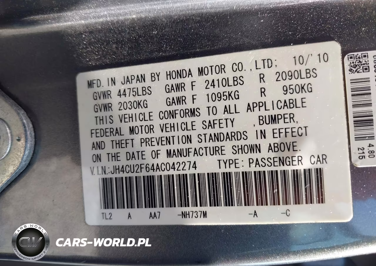 2010 Acura Tsx 2.4 VIN:JH4CU2F64AC042274 - 9