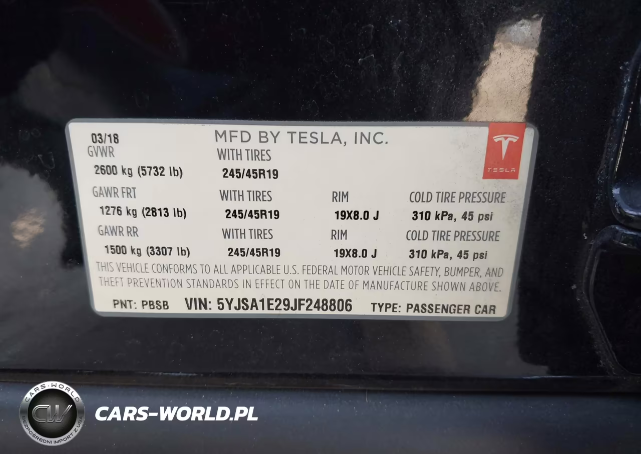 2018 Tesla Model S 100D-75D-P100D VIN:5YJSA1E29JF248806 - 9
