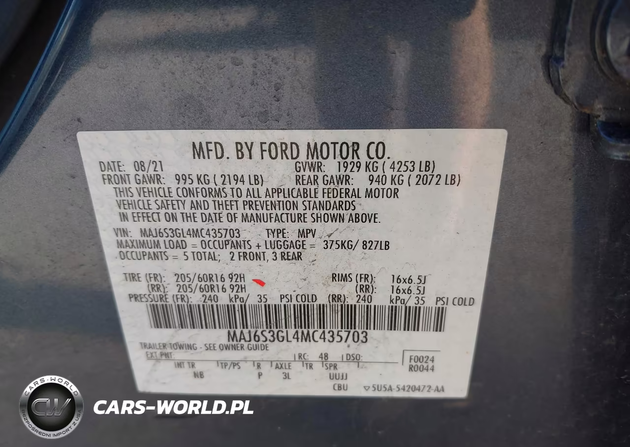 2021 Ford Ecosport Se VIN:MAJ6S3GL4MC435703 - 9