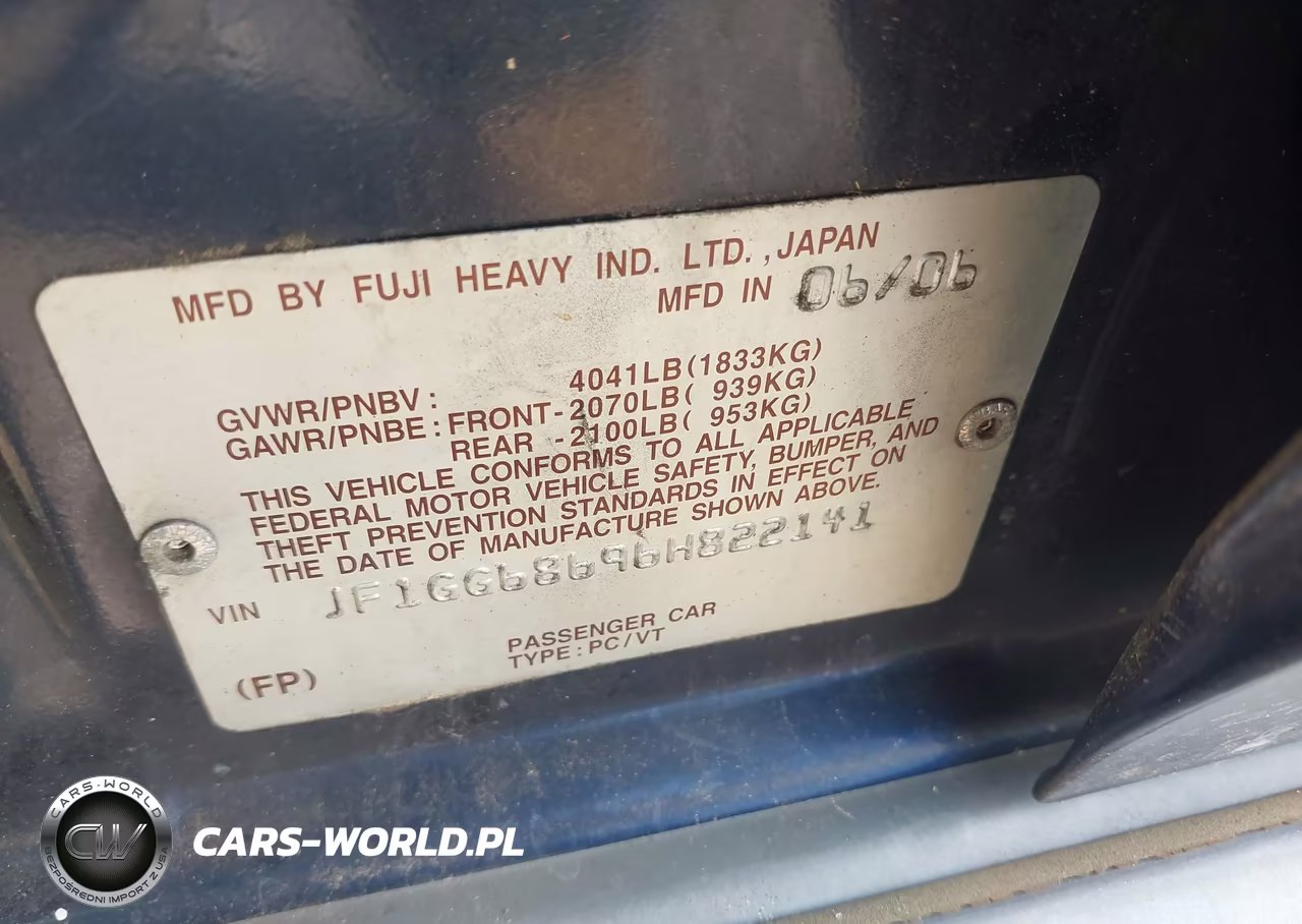 2006 Subaru Impreza Outback Sport VIN:JF1GG68696H822141 - 9
