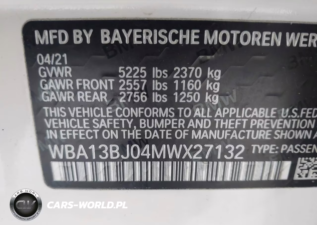 2021 BMW 530I xDrive VIN:WBA13BJ04MWX27132 - 9
