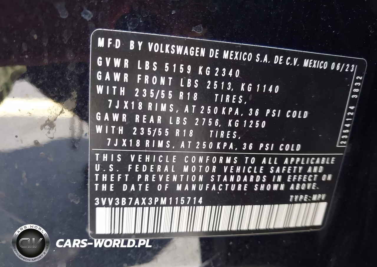 2023 Volkswagen Tiguan 2.0T Se VIN:3VV3B7AX3PM115714 - 9