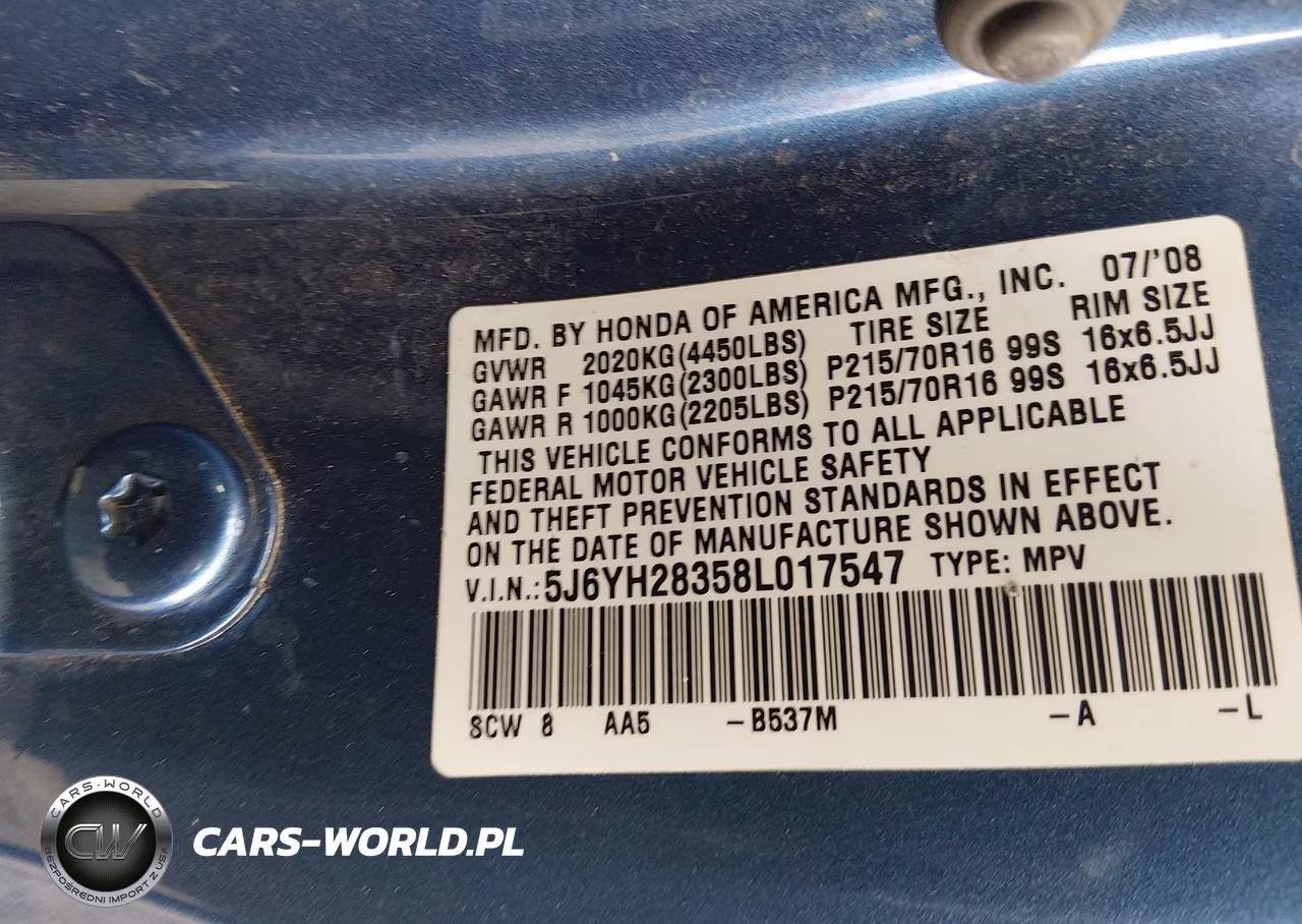 2008 Honda Element Lx VIN:5J6YH28358L017547 - 9