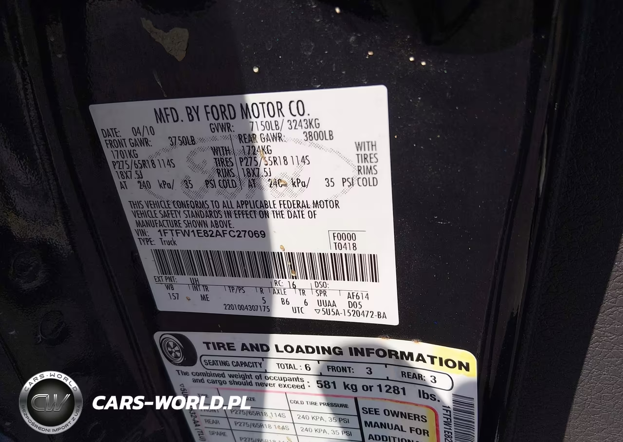 2010 Ford F-150 Xl-Xlt VIN:1FTFW1E82AFC27069 - 9
