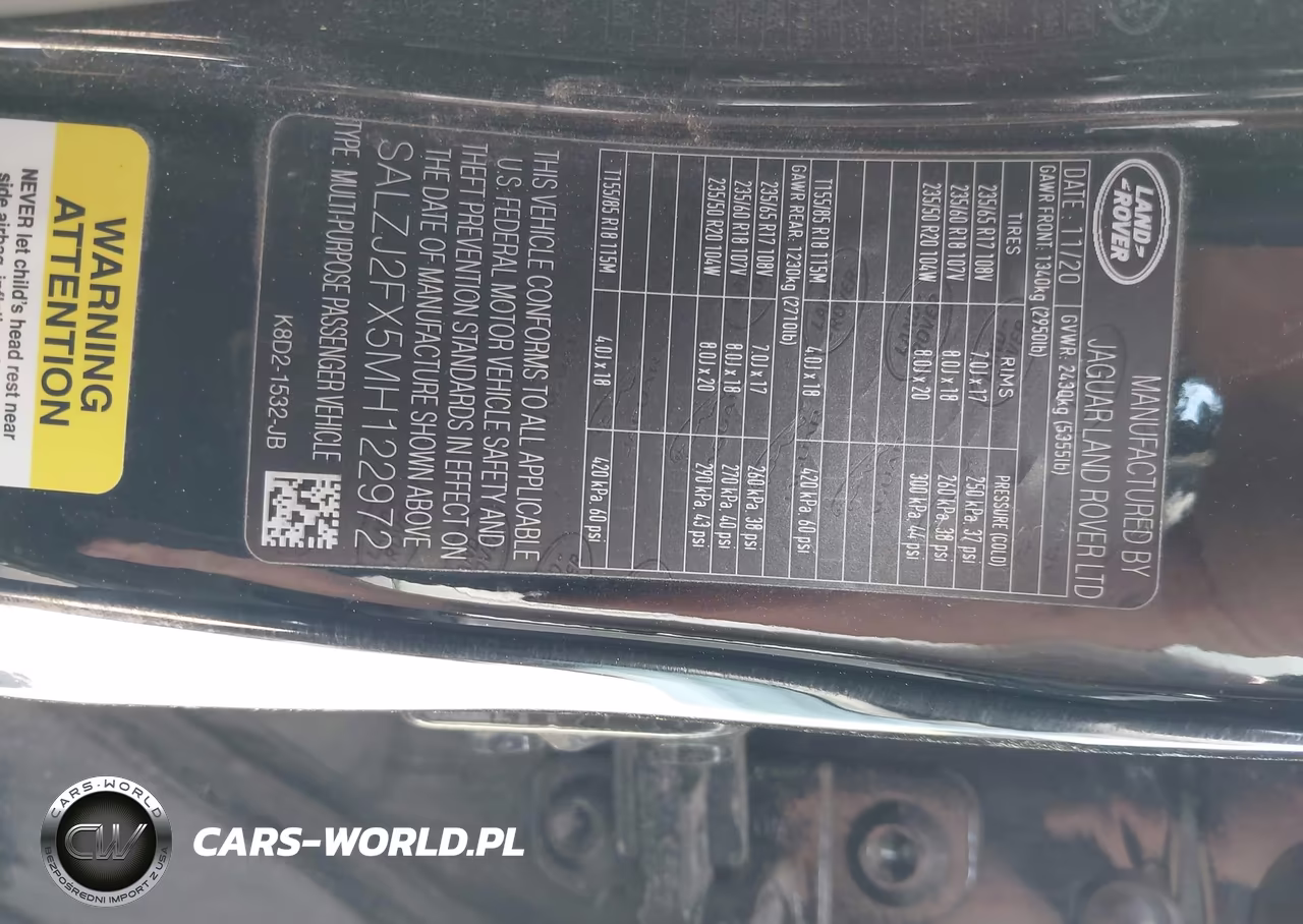 2021 Land Rover Range Rover Evoque S VIN:SALZJ2FX5MH122972 - 9