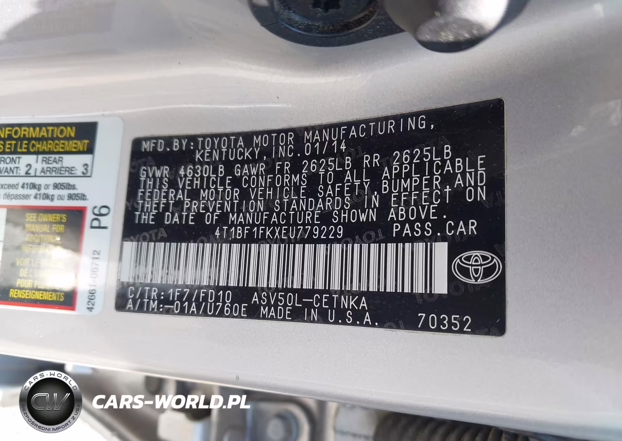2014 Toyota Camry Le VIN:4T1BF1FKXEU779229 - 9