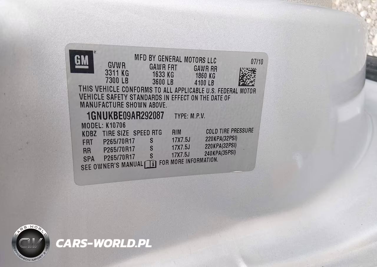 2010 Chevrolet Tahoe Lt VIN:1GNUKBE09AR292087 - 9