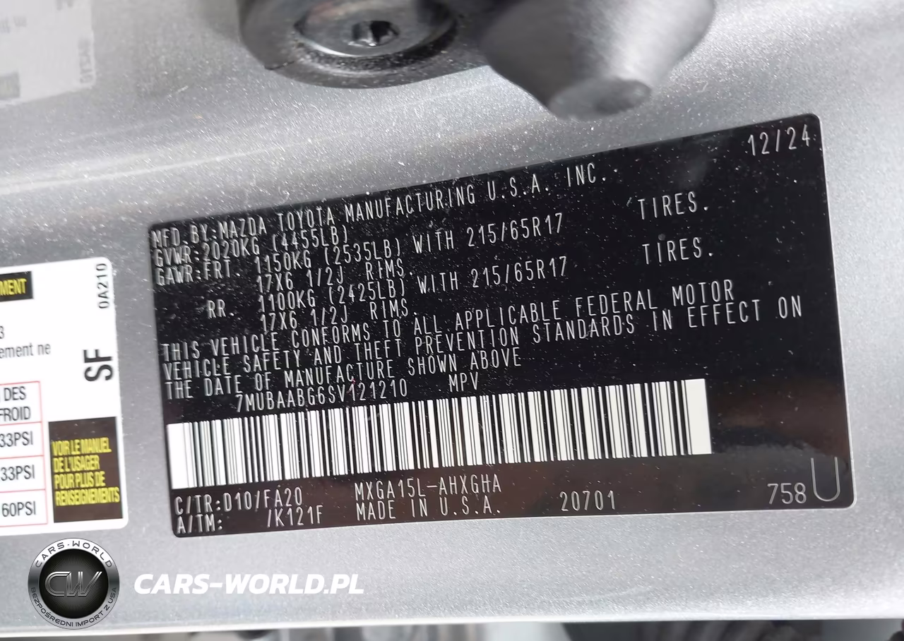 2025 Toyota Corolla Cross Le VIN:7MUBAABG6SV121210 - 9
