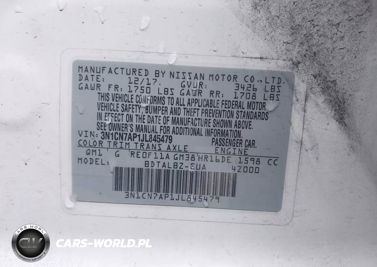2018 Nissan Versa 1.6 Sv VIN:3N1CN7AP1JL845479 - 9