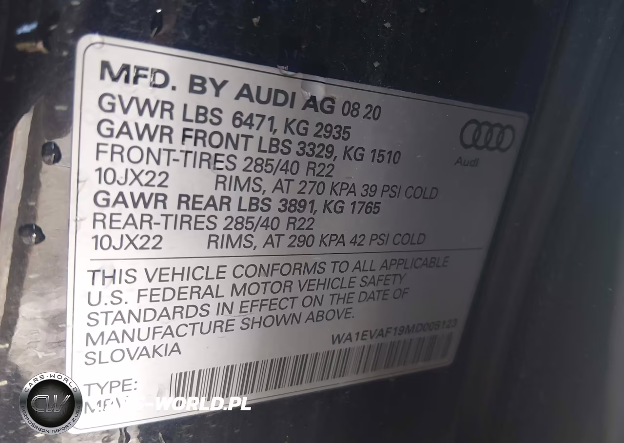 2021 Audi Q8 Premium Plus 55 Tfsi Quattro Tiptronic VIN:WA1EVAF19MD005123 - 9