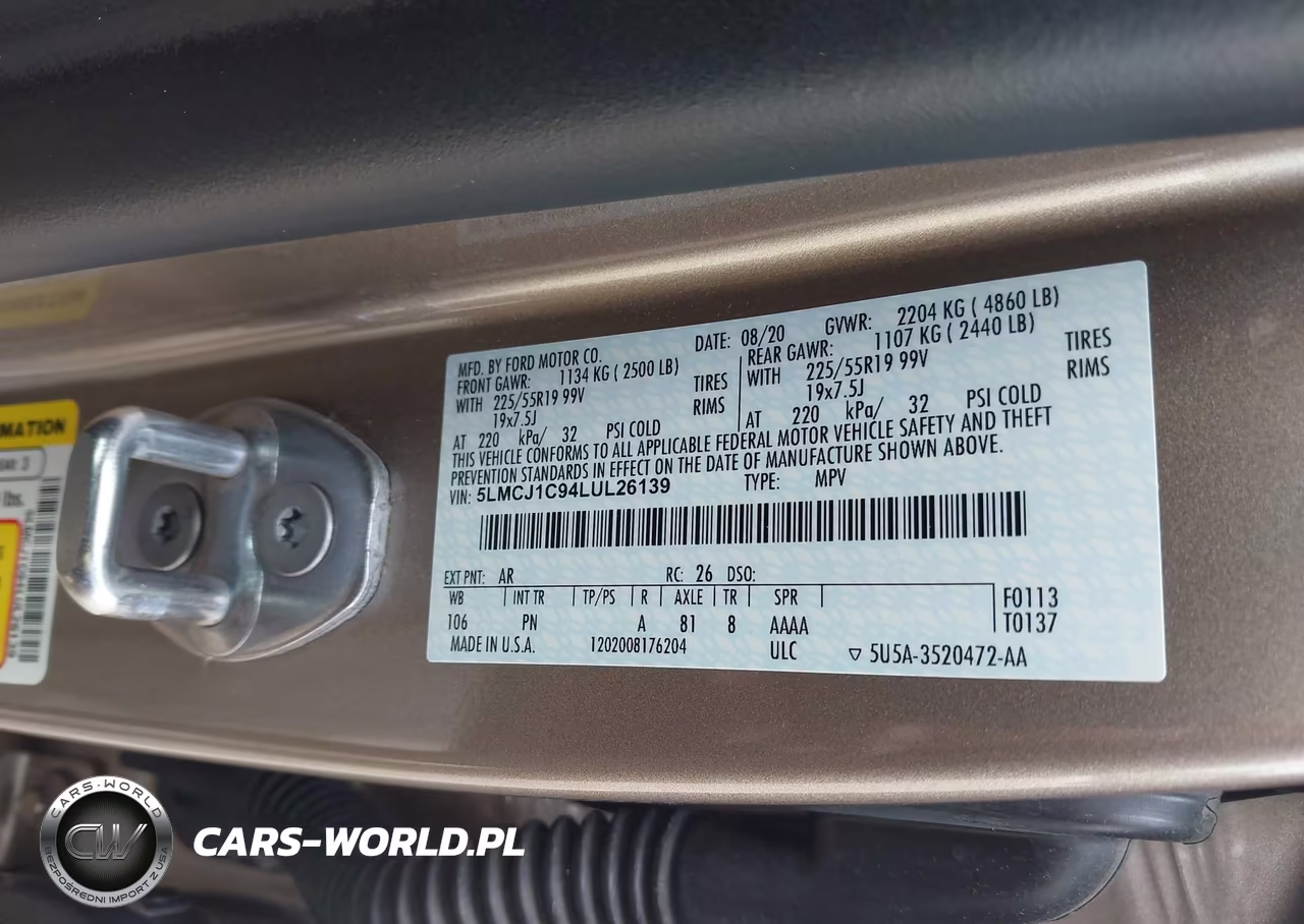 2020 Lincoln Corsair Standard VIN:5LMCJ1C94LUL26139 - 9