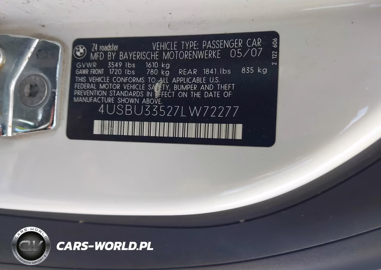 2007 BMW Z4 3.0I VIN:4USBU33527LW72277 - 9