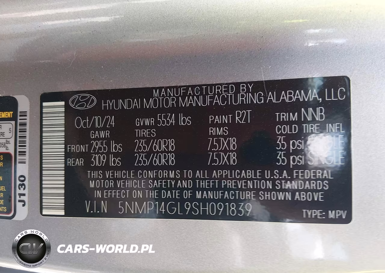 2025 Hyundai Santa Fe Se VIN:5NMP14GL9SH091839 - 9
