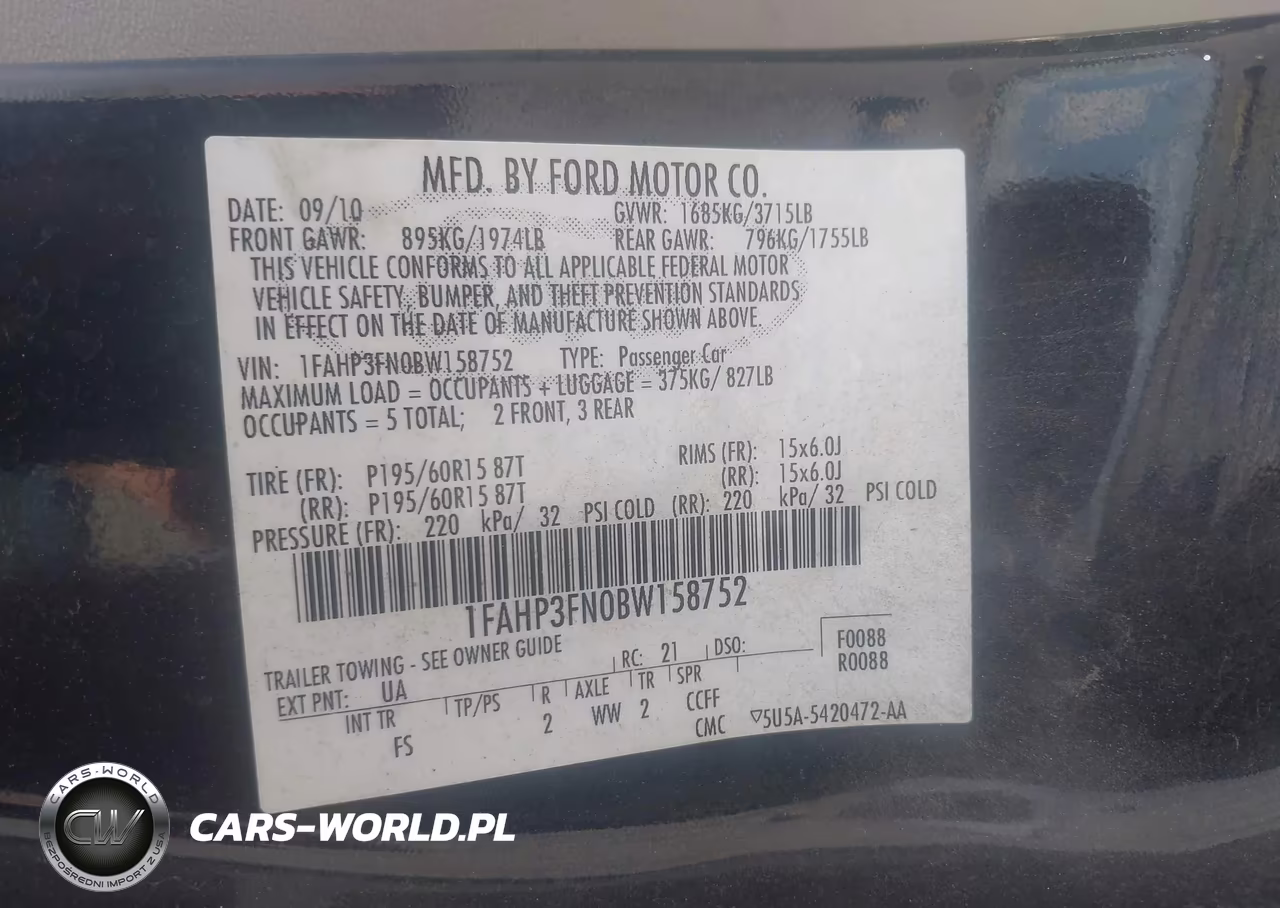 2011 Ford Focus Se VIN:1FAHP3FN0BW158752 - 9