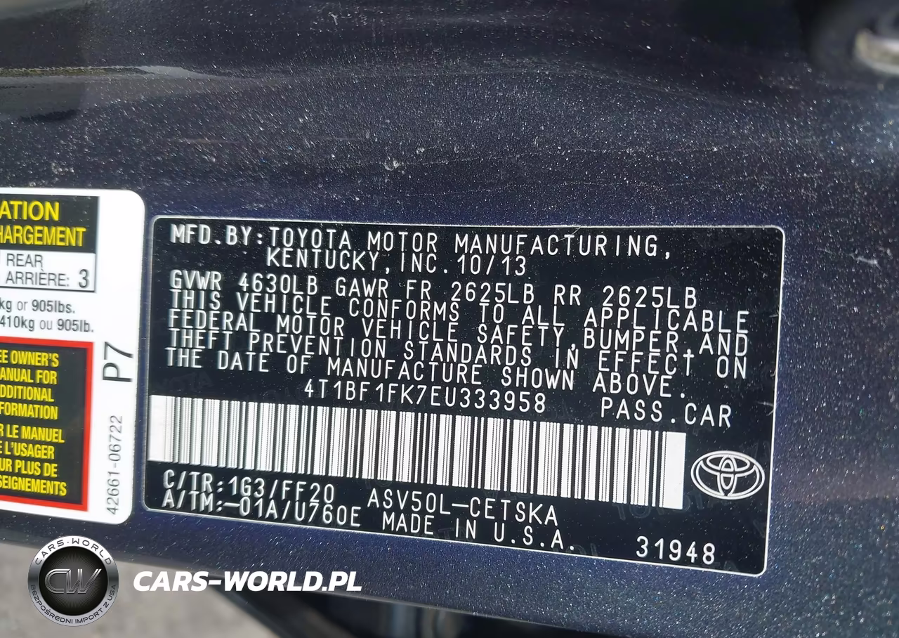 2014 Toyota Camry Se VIN:4T1BF1FK7EU333958 - 9